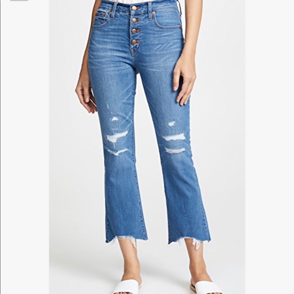 Madewell Button Fly Cali Demi Boot Distressed Jean